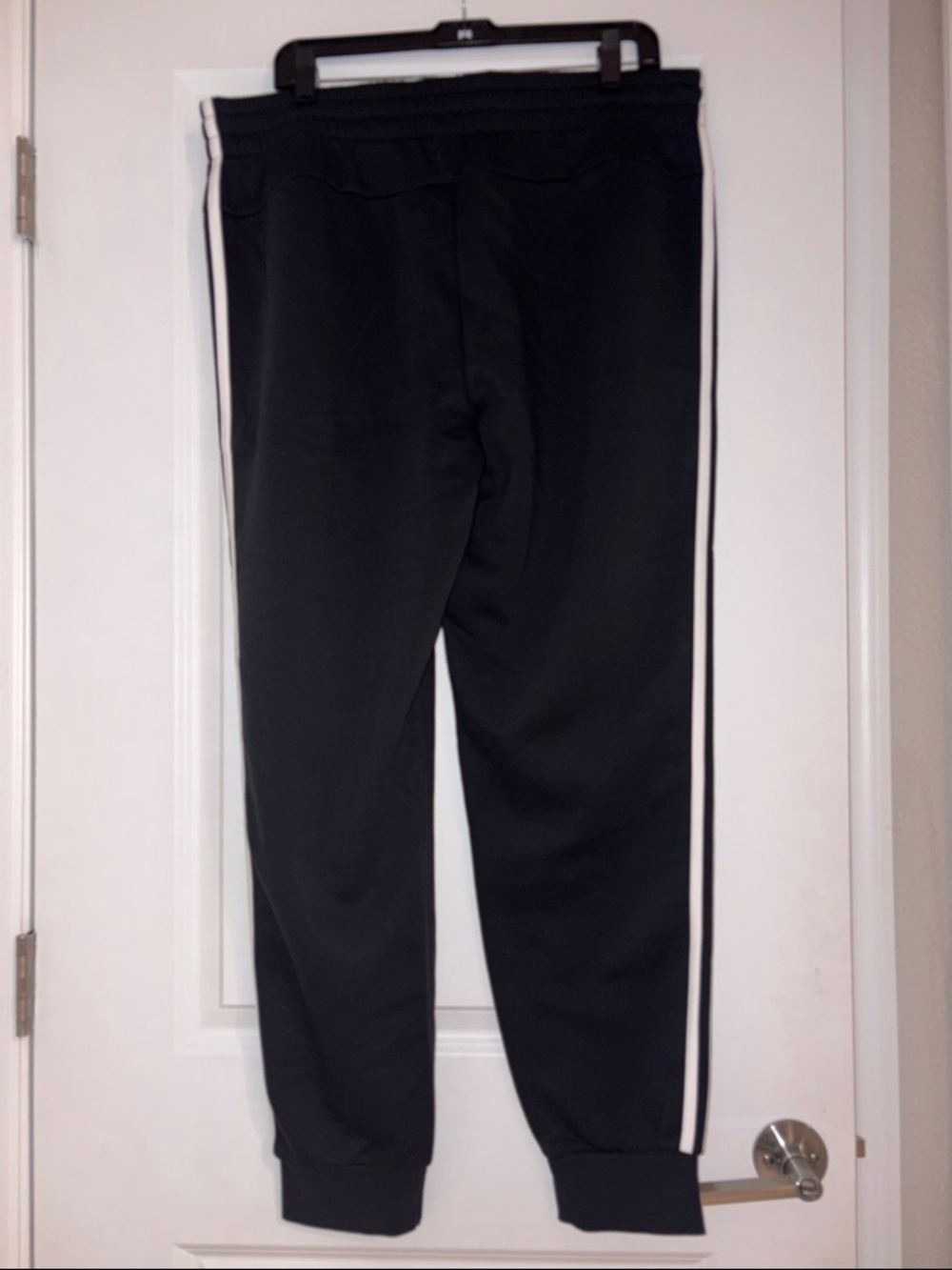 adidas Black Sweatpants with White Side Stripes - Picture 3 of 4
